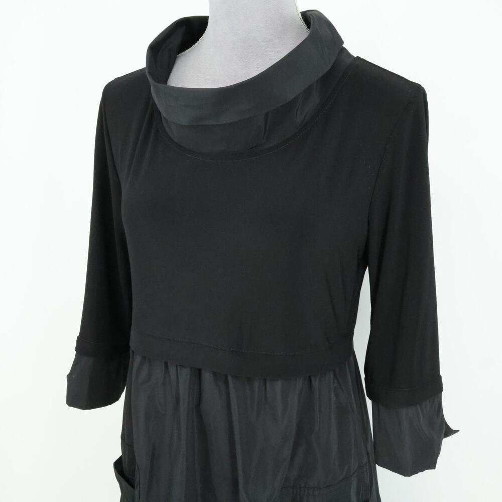Joseph Ribkoff Dress Womens 8 Black Mixed Media Midi Front Pockets Career - Picture 8 of 14